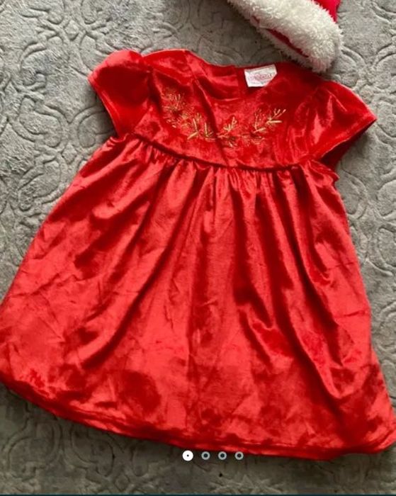 Nowa sukienka świąteczna haft czerwona welurowa