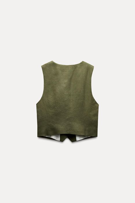 Жилеточка Zara ,НОВА,з БІРКОЮ ,Оринінал ,Льон,розмір Л