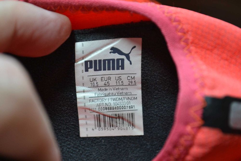 puma one 18.1 бутсы 45р оригинал копочки бампы шиповки кожаные