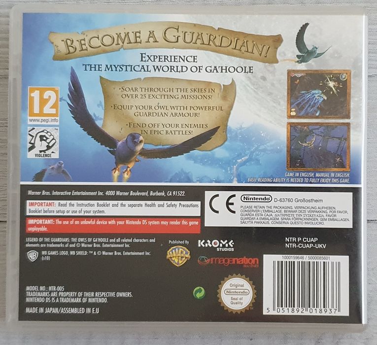 "Legend of the guardians" Nintendo DS wersja angielska