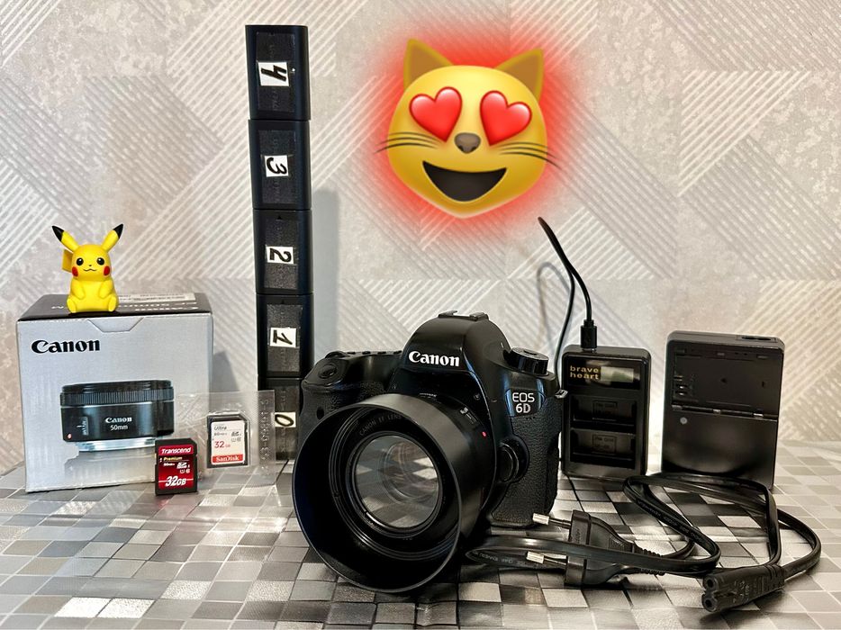 ВСТАВАЙ И СНИМАЙ! Canon 6D + 50 mm 1.8 STM + 2 карты + 5 АКБ. Антикризисный Комплект