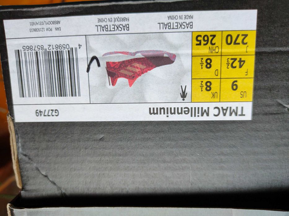 Баскетбольні кросівки adidas t-mac millennium boost оригінал g27749