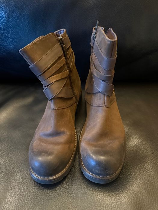 Buty Clarks Orinoco Sash Ankle Boot Womens 6 E Wide Brown Leather Buckle Moto Rugged