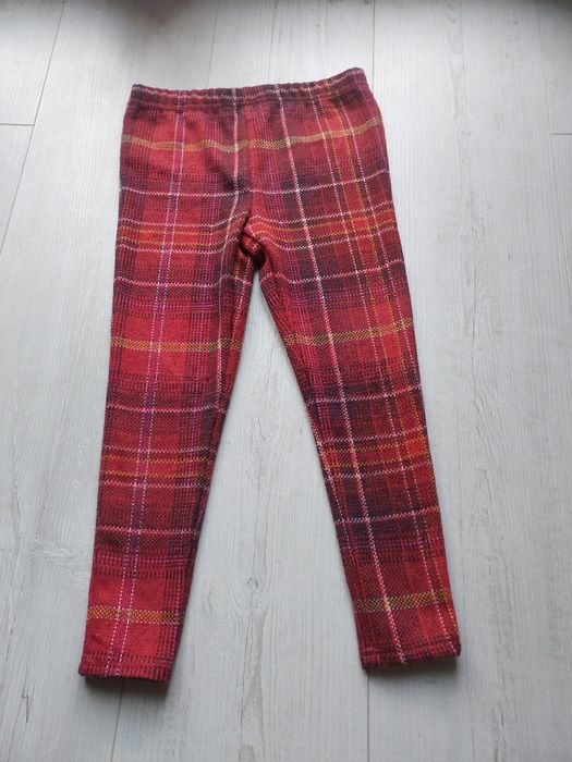Legginsy w krate burgundowy, bordowe 122 next