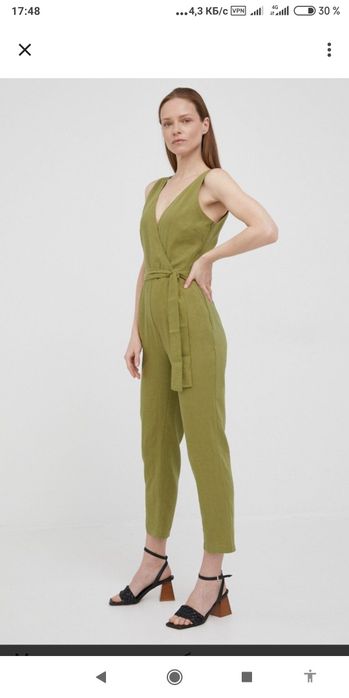 Льняной комбинезон  брючный