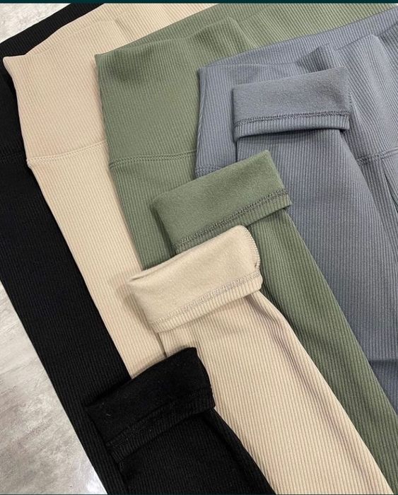 Зимові утеплені (фліс) лосіни рубчик, висока посадка. Якість.Туреччина