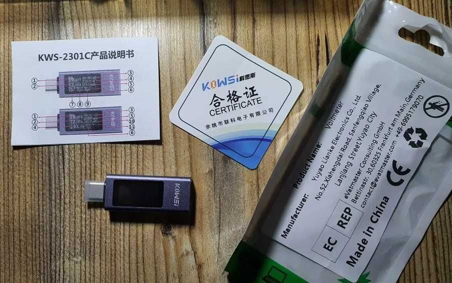 KWS-2301C USB юсб тестер Type-C (4–30V, 0–12A) с супер дисплеем
