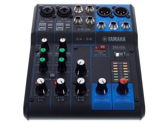Mesa de Som: Yamaha MG06 - 4 anos garantia