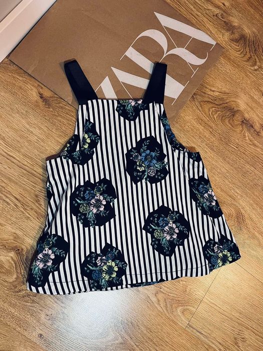 Piekny top w kwiatki i w paski s 36 bluzka