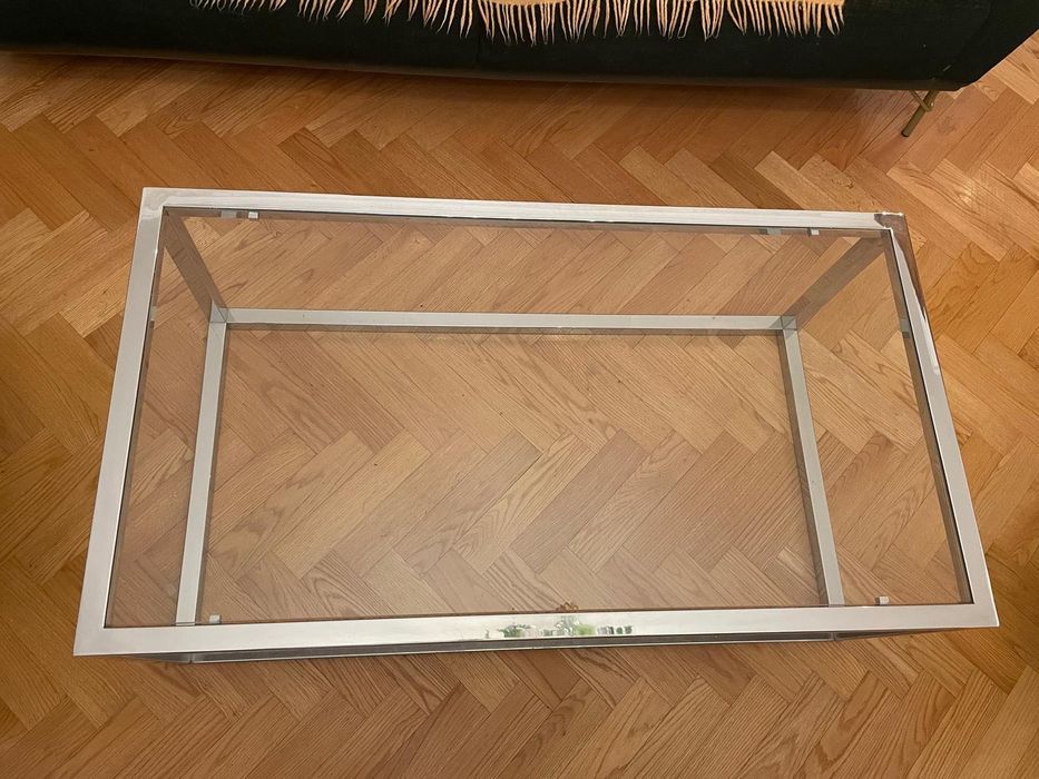 Stolik kawowy chromowany szklany styl glamour | Ława chrom • Koszalin