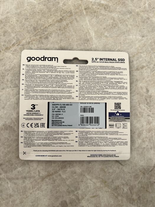 Dysk SSD Goodram SSDPR-CL100-480-G3 480GB 2,5" SATA III