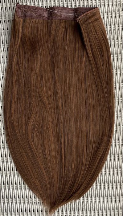 Premium Ultra włosy doczepiane, naturalny brąz, włosy na żyłce 442.