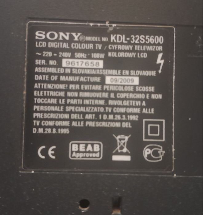 Telewizor Sony Bravia KDL-32S5600, 32-calowy