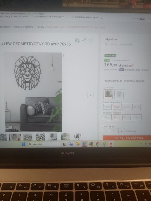 Dekorację do domu  głowa lwa wycinana laserowo