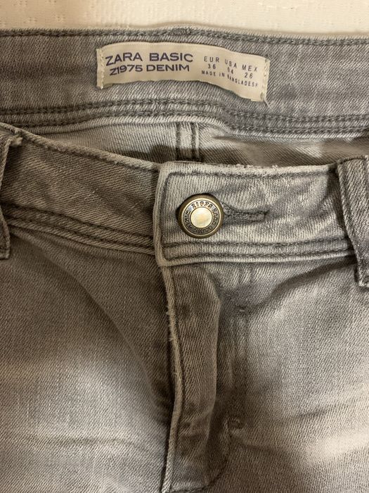 Jeansy damskie ZARA 36 S szare kwiaty
