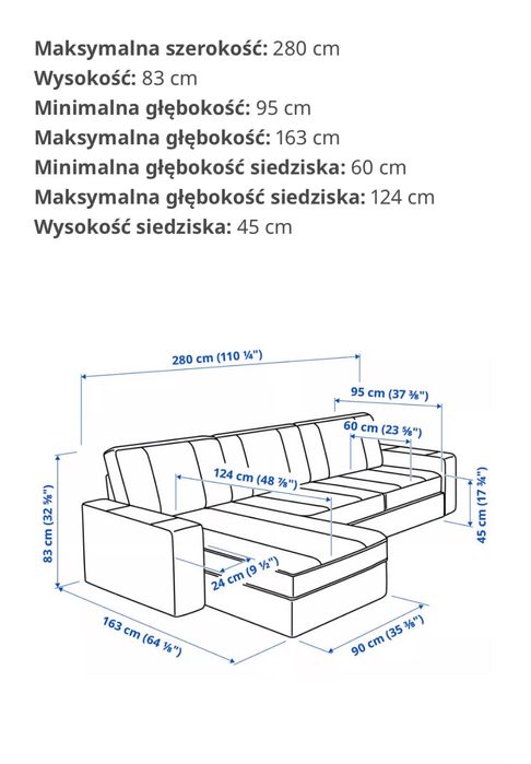 Narożnik Kanapa Sofa KIVIK IKEA
