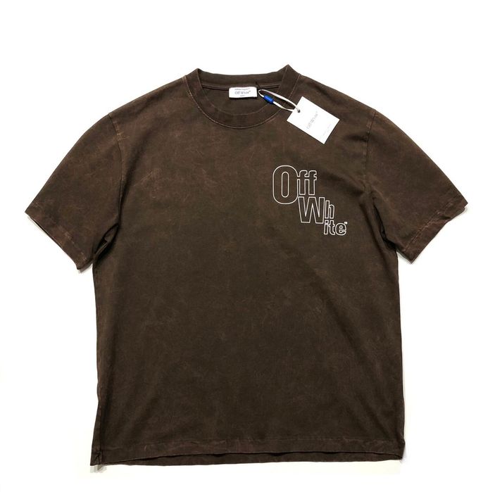 Off White t-shirt męski Brown
