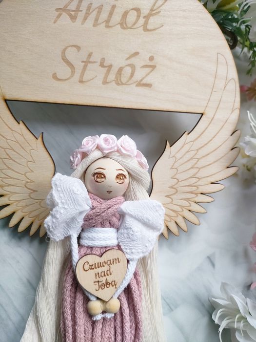 Pamiątka Chrztu Świętego Anioł Stróż rękodzieło