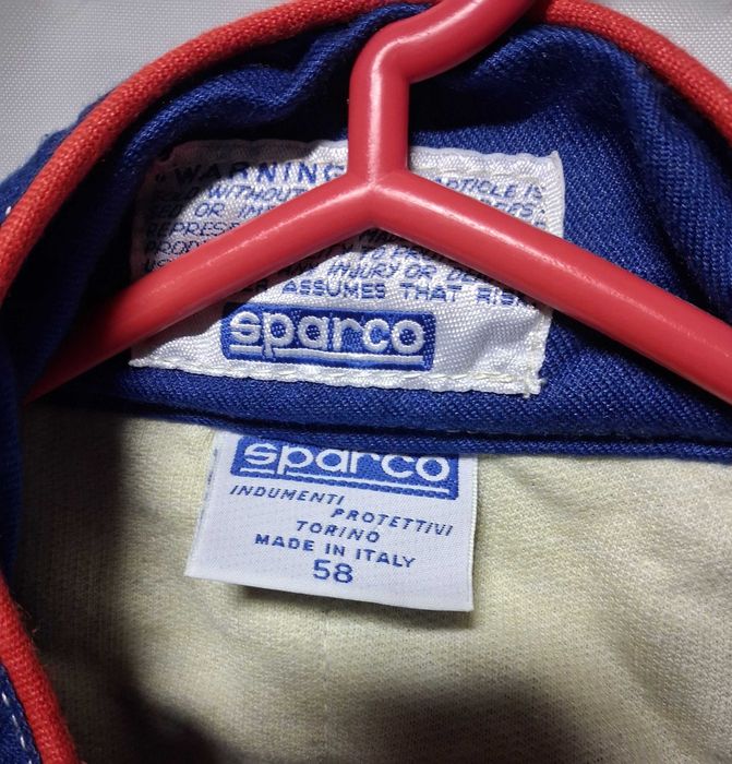 Fato de Competição Sparco Vintage – Azul/Vermelho (Karting/Rali]