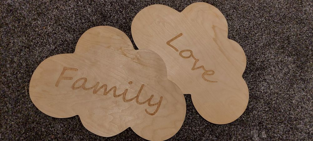 Chmurki ze sklejki love i family