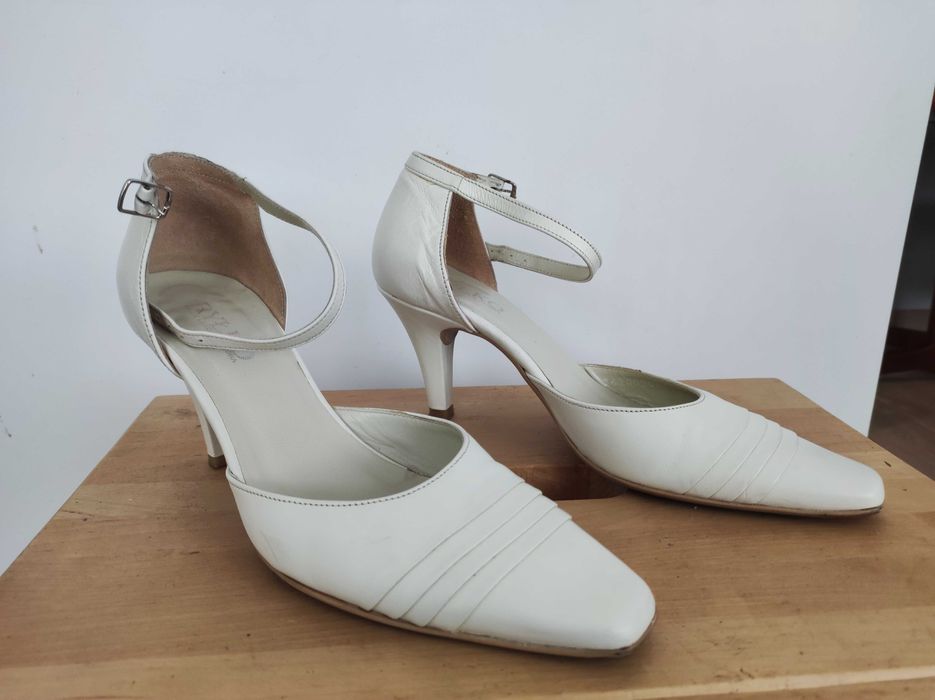 Ryłko buty ślubne kremowe ecru r. 36.5 (37) zapasowe fleki