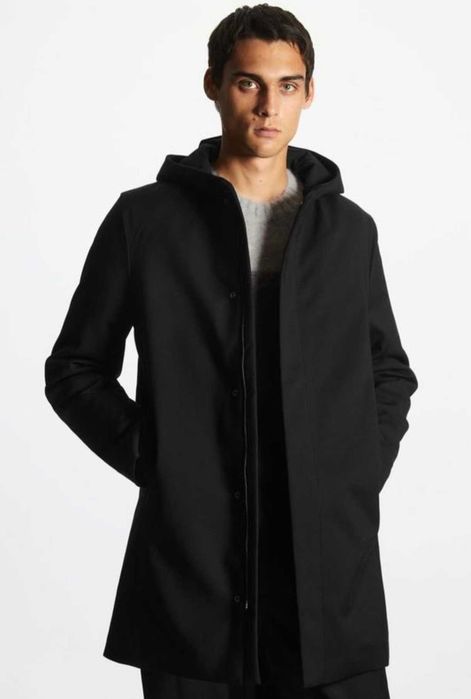 COS р. L / XL чорна парка чоловіча куртка класична з капюшоном осіння