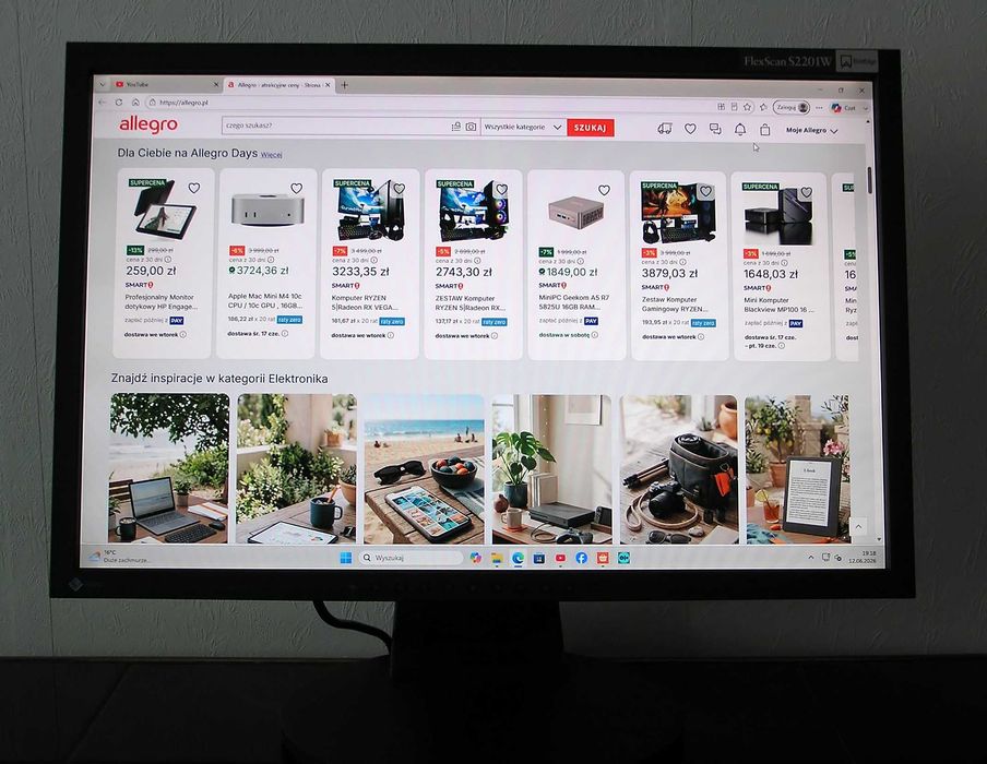 Monitor Eizo S2201W 22" 1680x1050, pivot, DVI, D-SUB klasa A, stan bdb