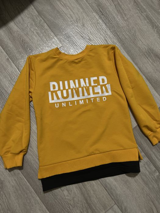 Дитячий лонг двунитка жовтий з довгим рукавом