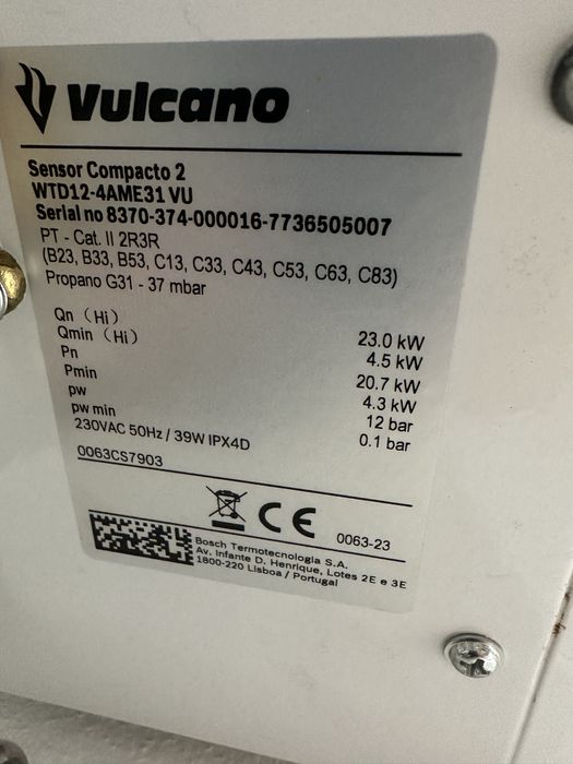 Esquentador a Gas Vulcano em garantia