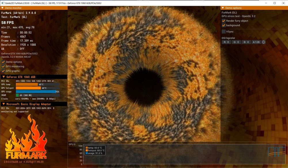 Видеокарта GTX 1060 6GB GIGABYTE AORUS Три кулера РАЗГОН ТИХАЯ