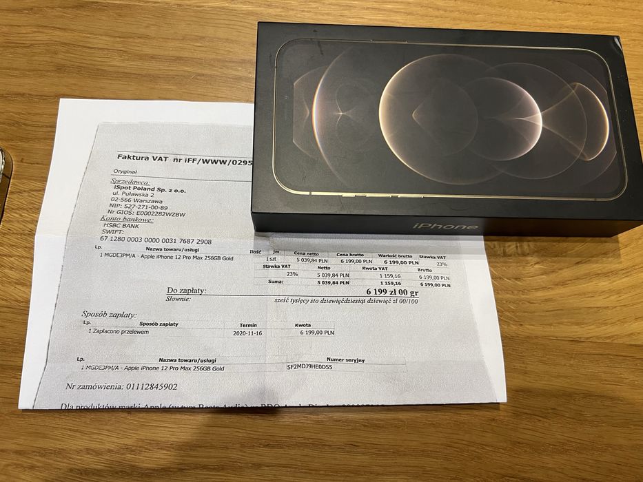 Iphone 12 Pro Max 256 GB Gold Idealny