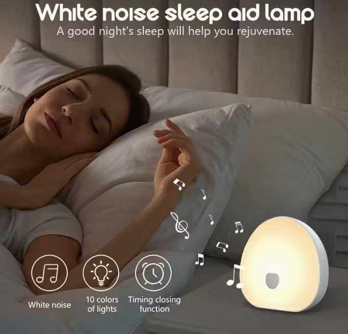 HIT – nowa lampka LED z dźwiękiem – biały szum, wielokolorowa