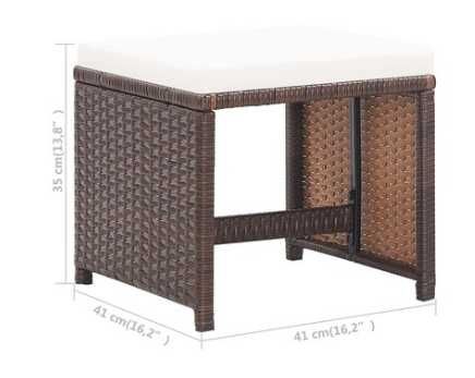mesa, 2 cadeiras e 2 bancos em vime castanho