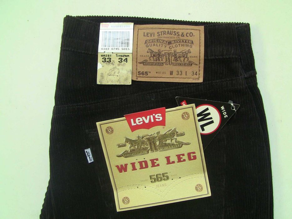 Мужские вельветовые джинсы LEVI STRAUSS wide leg, оригинал, раз. 33/34