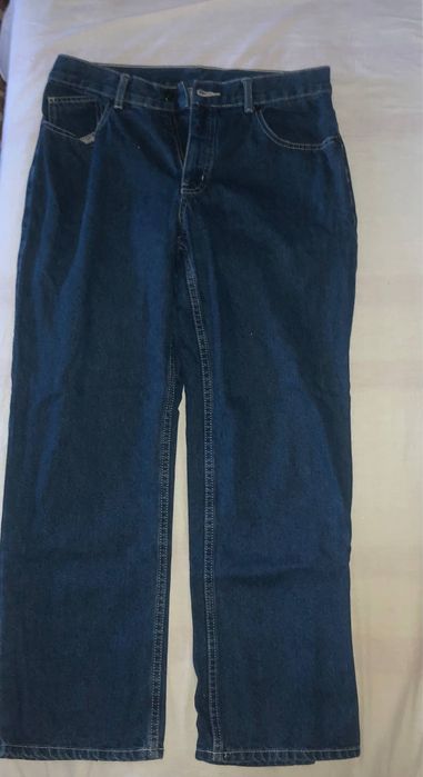 Сині прямі джинси, y2k, широкі