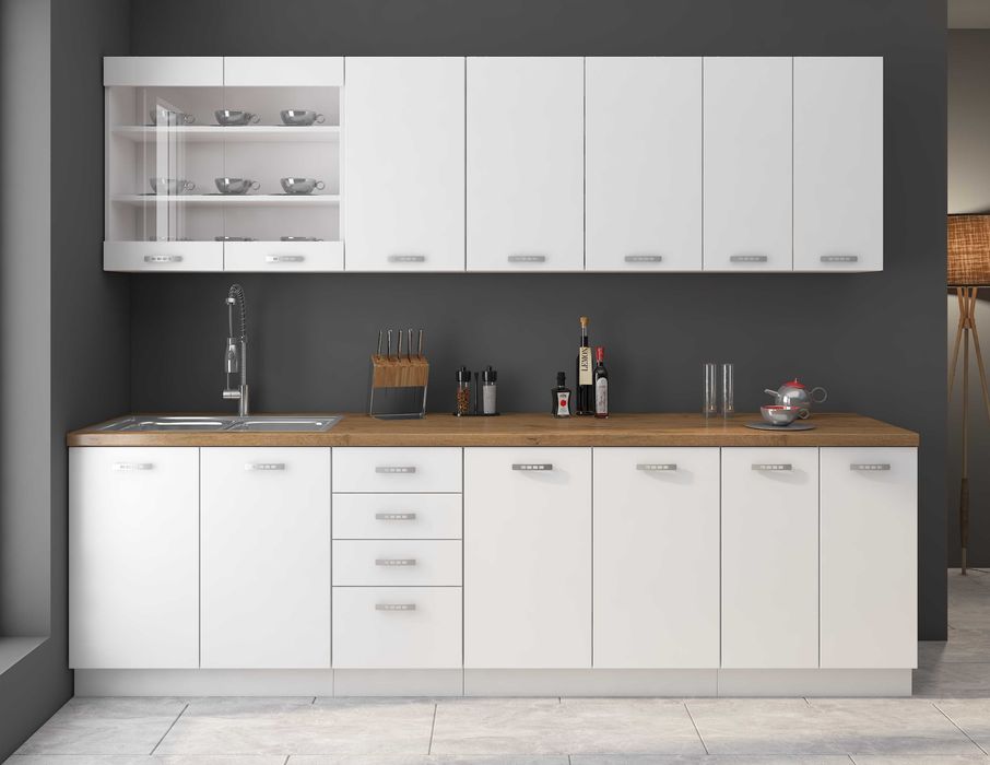 Meble kuchenne WHITE MAT zestaw mebli modułowych