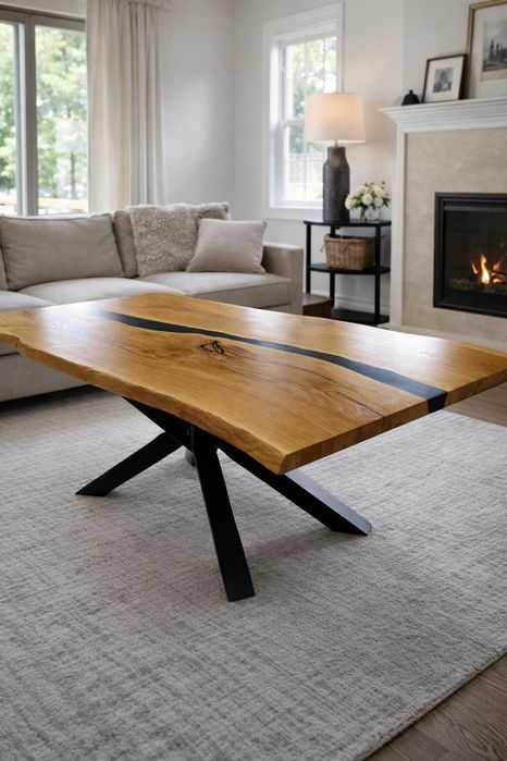 Stoły drewniane z żywicą epoksydową