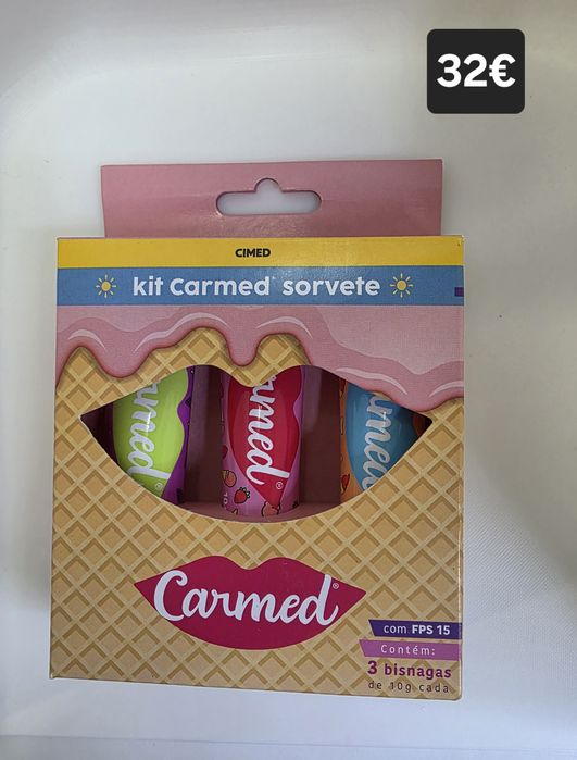 Kit 3 batons  Sorvete Carmed, originais Brasil