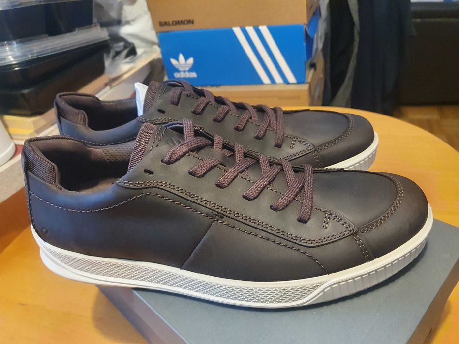 Buty męskie skórzane brązowe sneakersy Ecco Byway 46 EU