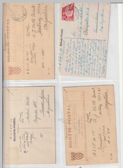 Coleção de 14 postais antigos de Cascais e Sintra