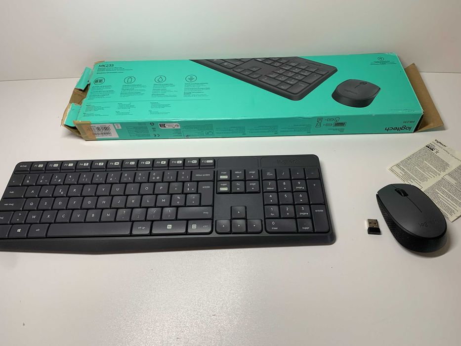 Logitech MK235 Combo Zestaw Klawiatura i Mysz WIN USB 2,4 GHz AZERTY