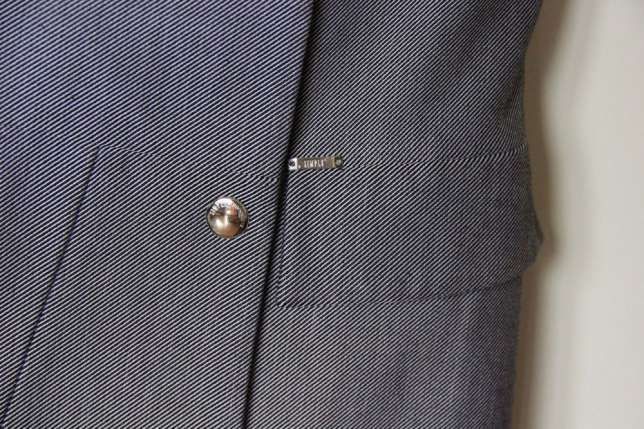 SIMPLE szara sukienka dwurzedowa guziki 36 S kratka krata