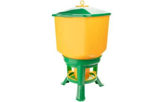 Karmidło automatyczne dla drobiu, duże, 50 l, zielono-żółte, Novital