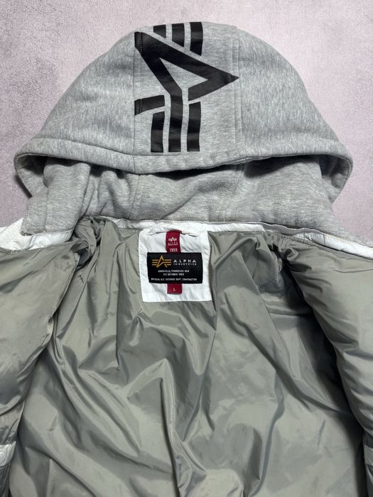 ‼️Оригінальний‼️ бомбер MA-1 ZH White Print Puffer FD Bomber Jacket cwu 45 hooded