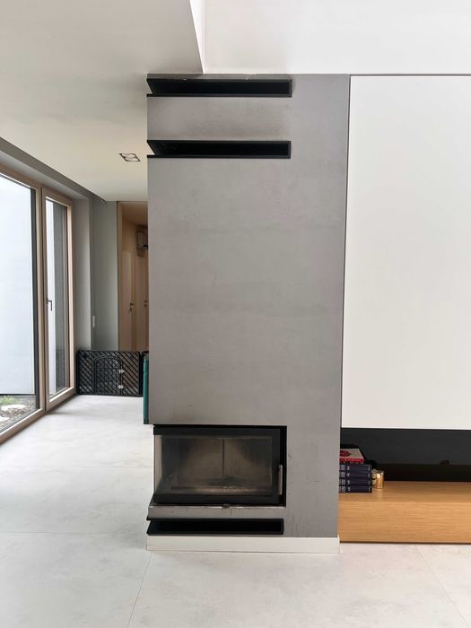 Kominek powietrzny stalowy KRATKI ZIBI 11 kW Lewy