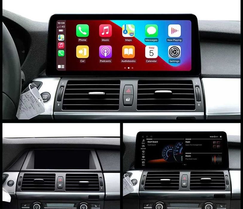 CarPlay Android Auto Radio DAB+ Opcja Bluetooth YouTube Yanosik GPS WiFi 4G USB MP3 BMW X5 E70 X6 E71 CCC System Harman Kardon