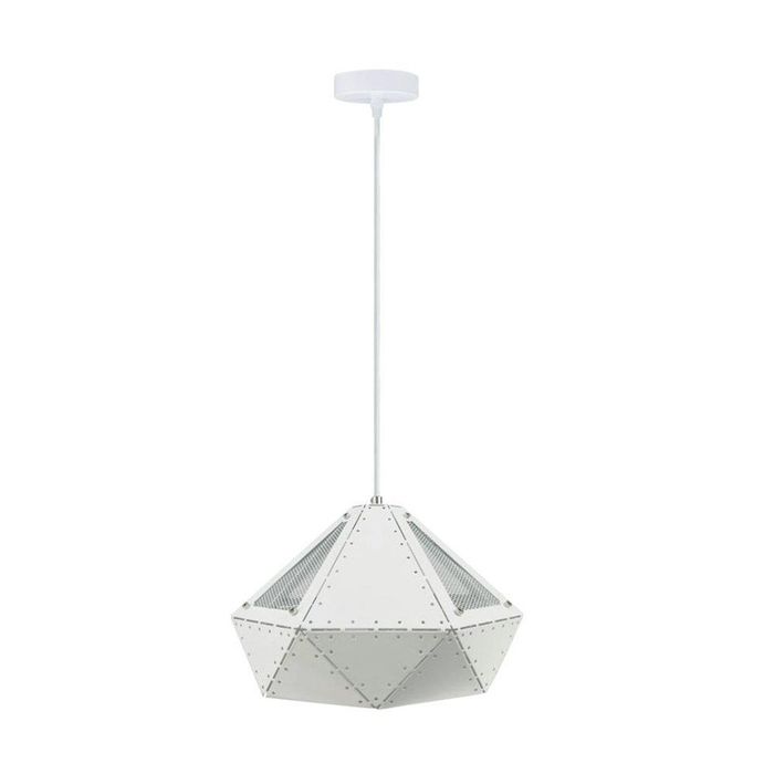 Oprawa Zwieszana E27 Pastel Biały Pryzmat 310x180mm V-tac Do Salonu Jadalni Kuchni Nowoczesna Lampa Sufitowa