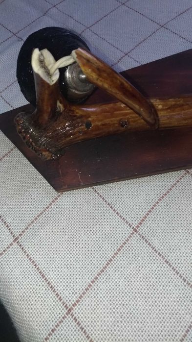 Myśliwski zestaw PRL i Kinkiet z poroża