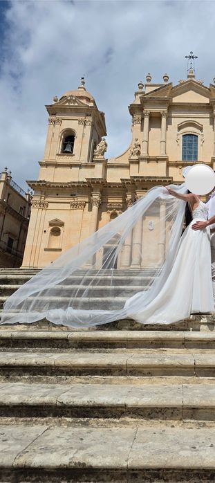 Suknia ślubna, ecru, pudrowy, koraliki, boho, welon