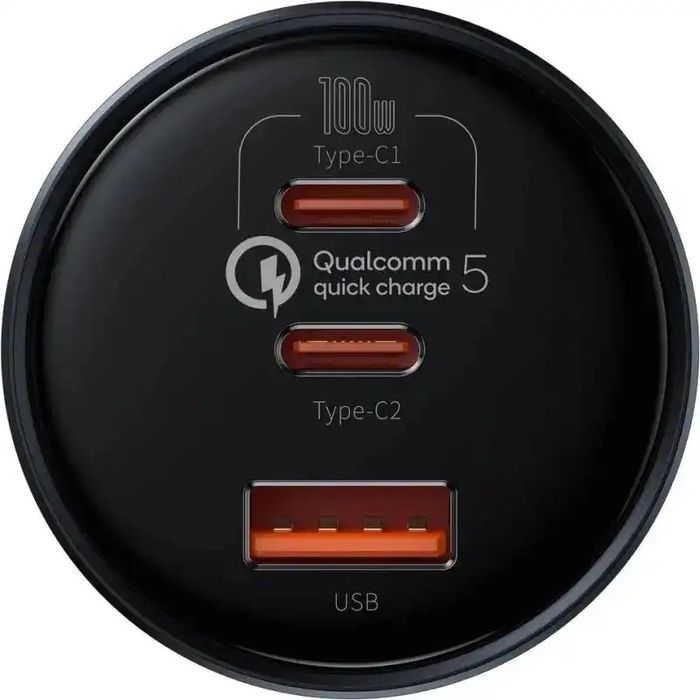 Автомобільний зарядний пристрій Baseus 160W з кабелем USB-C 100W